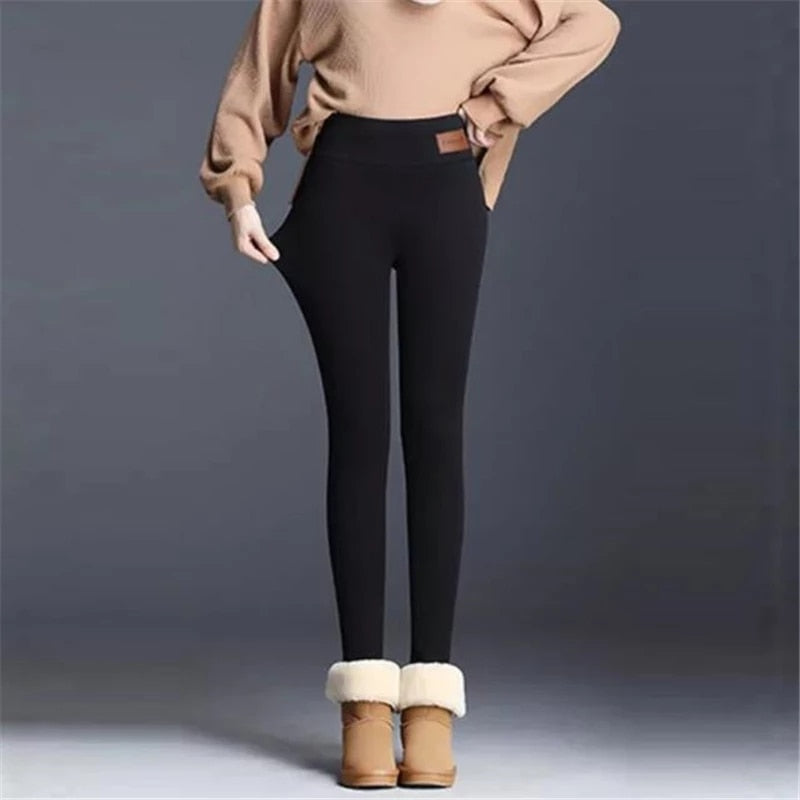 Winter Women Leggings Velvet Warm Pants Hight Waist Leggings Women Solid Color Legging Comfortable Keep Warm Stretchy Legging - Unreel Clothes for fishing and the outdoors.