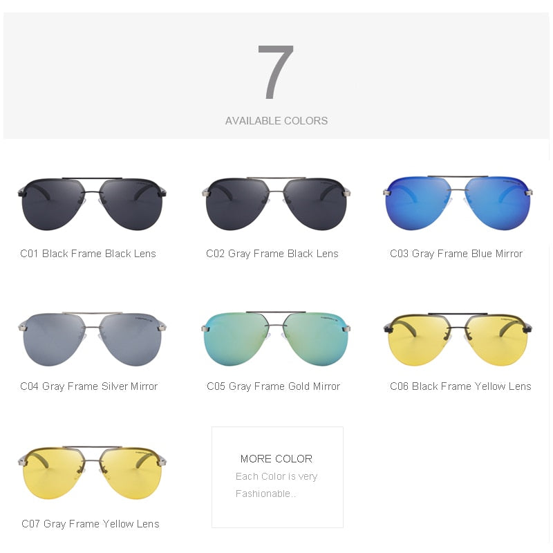 MERRYS Brand Men 100% Polarized Aluminum Alloy Frame Sunglasses