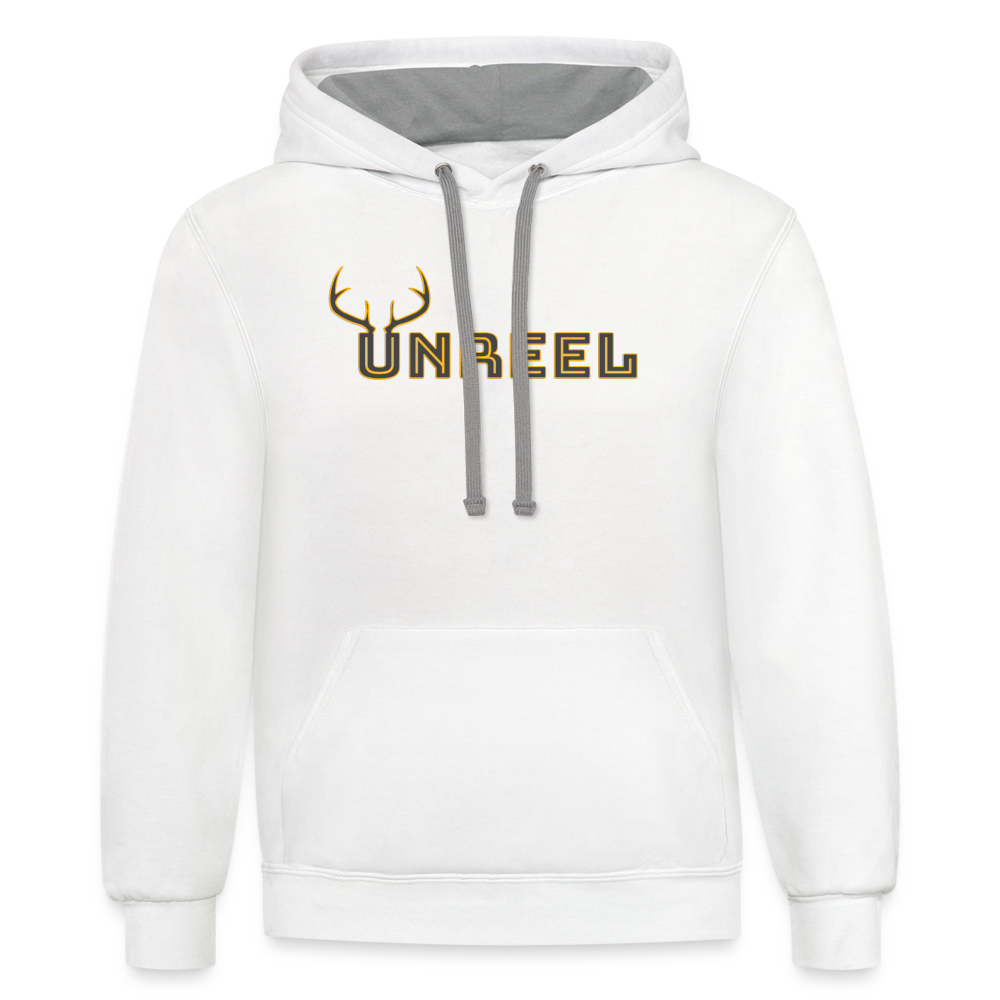 Unreel Outdoors hunting club Contrast Hoodie - white/gray