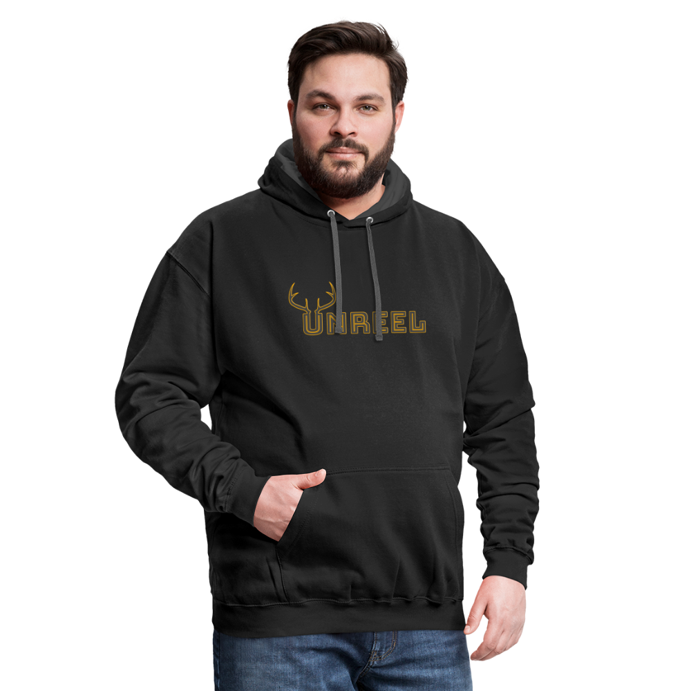 Unreel Outdoors hunting club Contrast Hoodie - black/asphalt