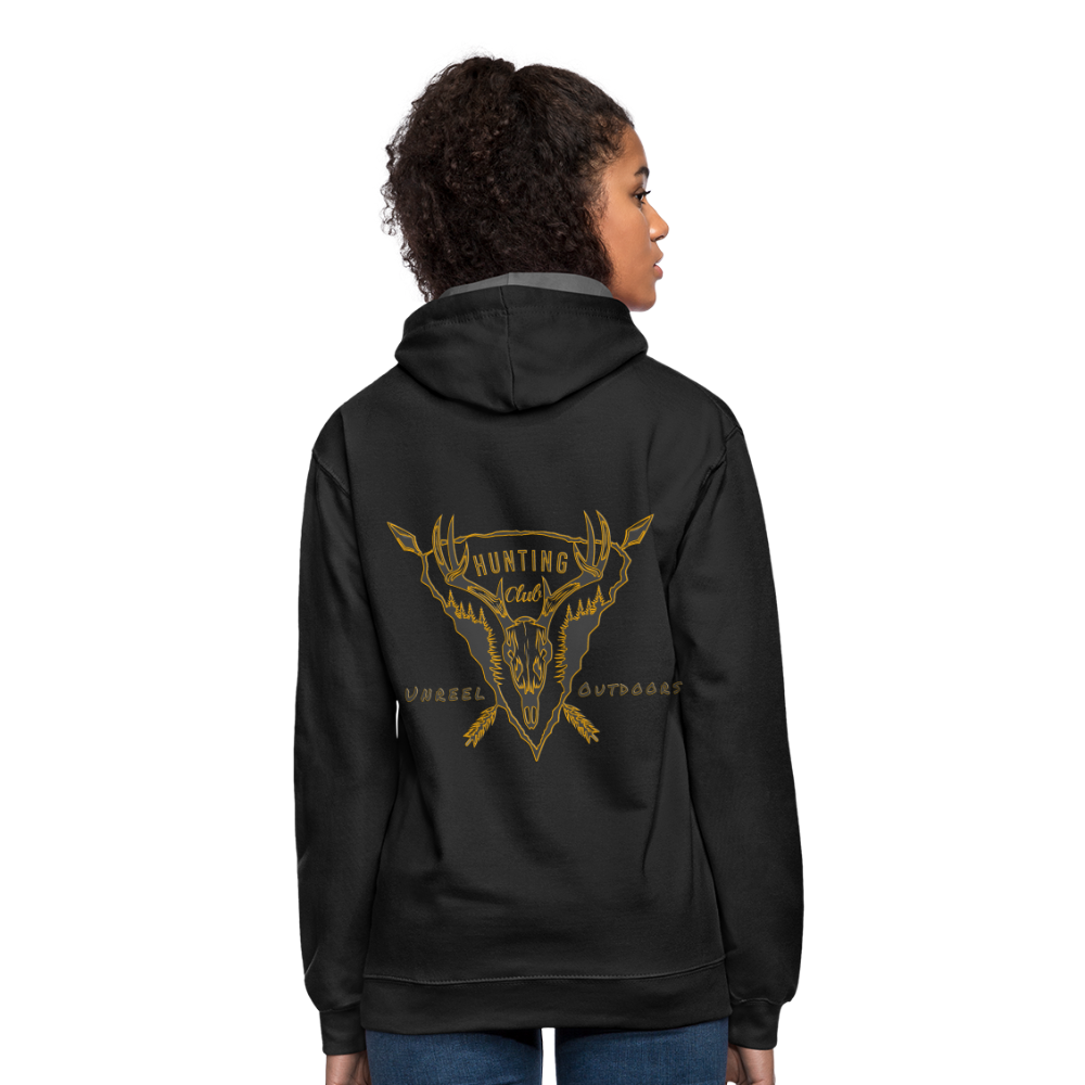 Unreel Outdoors hunting club Contrast Hoodie - black/asphalt