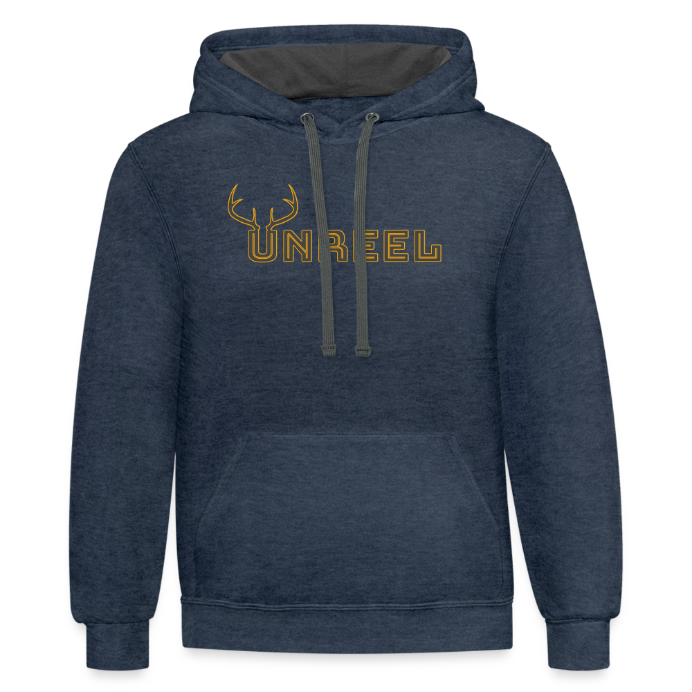 Unreel Outdoors hunting club Contrast Hoodie - indigo heather/asphalt