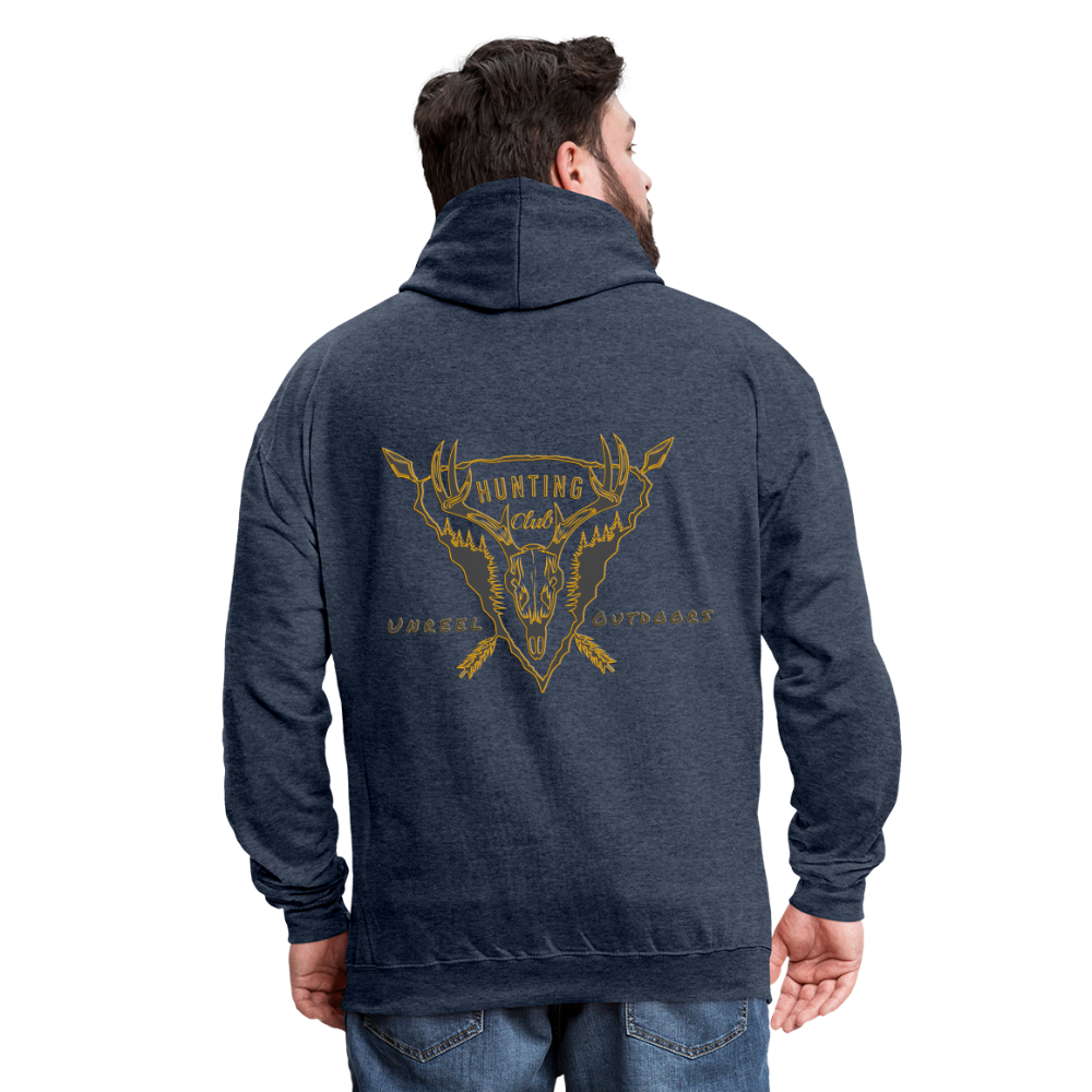 Unreel Outdoors hunting club Contrast Hoodie - indigo heather/asphalt