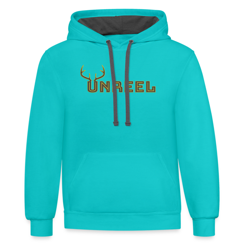 Unreel Outdoors hunting club Contrast Hoodie - scuba blue/asphalt