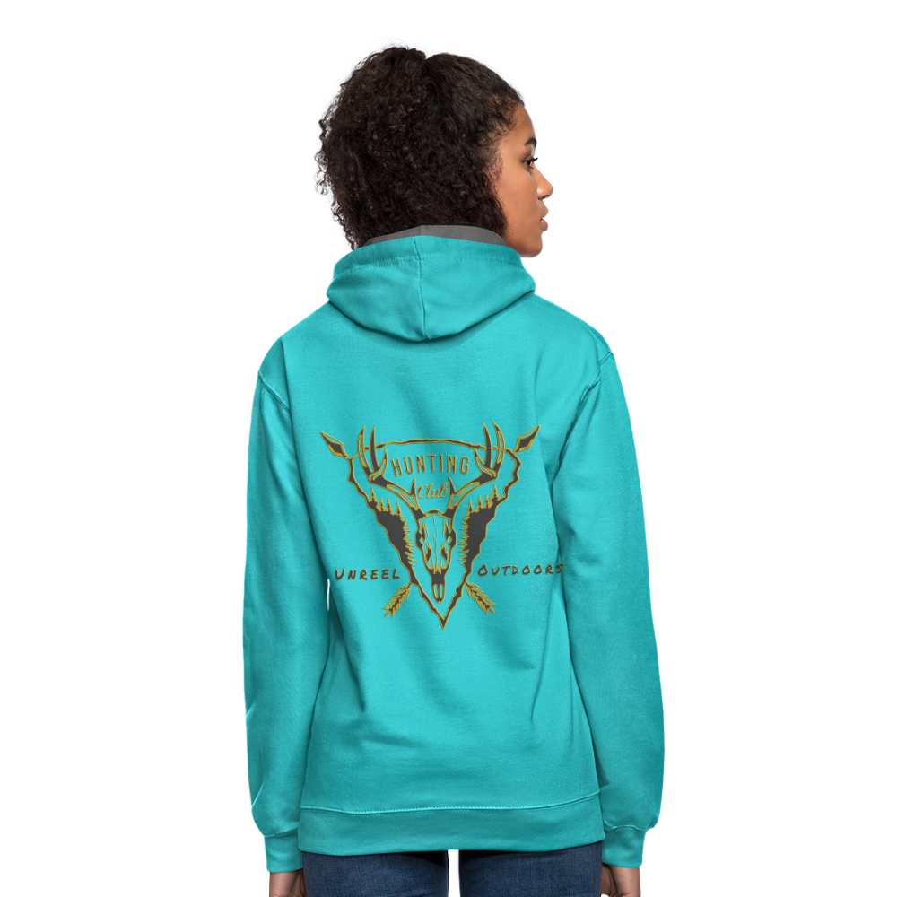 Unreel Outdoors hunting club Contrast Hoodie - scuba blue/asphalt