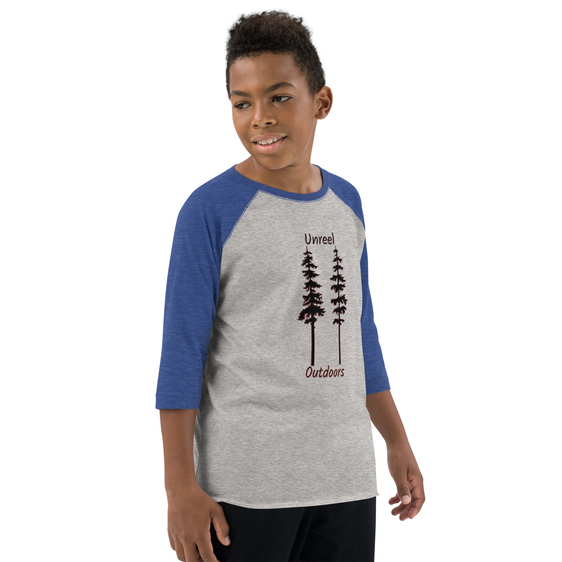 Unreel outdoors Youth baseball shirt - Unreel Clothes for fishing and the outdoors.
